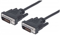 MANHATTAN kabel DVI-D Dual Link Male to DVI-D Dual Link Male, Black, 3 m