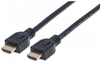 MANHATTAN kabel In-wall CL3 High Speed HDMI s Ethernetem, HEC, ARC, 3D, 4K, stíněný, 1m, Black