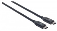 MANHATTAN USB 3.1 Gen2 Cable, Type-C Male / Type-C Male, 50 cm 3A, Black