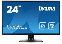 24" LCD iiyama X2481HS-B1 - VA, 6ms, 250cd/m2, 3000:1 (12M:1 ACR), VGA, DVI, HDMI, repro