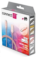 CONNECT IT Wirez Steel Knight Micro USB - USB, metallic rose-gold, 1 m