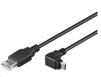PremiumCord Kabel microUSB 2.0, A-B, 90°, 1.8m