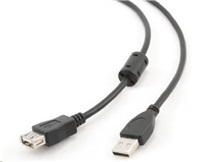 Kabel USB A-A 4,5m 2.0 prodl. HQ s ferrit. jádrem