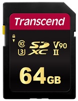 TRANSCEND SDXC karta 64GB 700S, UHS-II U3 Class 10 (R:285/W:180 MB/s)