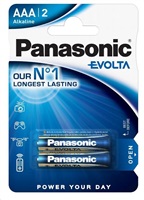 PANASONIC Alkalické baterie EVOLTA Platinum LR03EGE/2BP AAA 1,5V (Blistr 2ks)