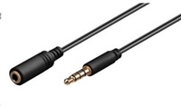 PREMIUMCORD Kabel Jack 3,5mm 4 pinový M/F 3m pro Apple iPhone, iPad, iPod