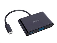 AKASA adaptér USB Type-C na VGA s USB 3.0