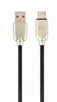 GEMBIRD Kabel USB 2.0 AM na Type-C kabel (AM/CM), 1m, pogumovaný, černý, blister, PREMIUM QUALITY