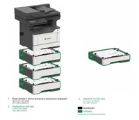 LEXMARK Multifunkční ČB tiskárna MX521ade, A4, 44ppm, 1024MB, barevný LCD displej, duplex,RADF, USB 2.0, LAN,