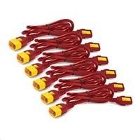 Power Cord Kit (6 ea), Locking, C13 TO C14, 0.6m, Red