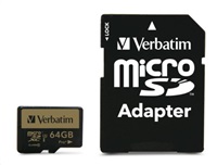 VERBATIM MicroSDXC karta 64GB PRO+ Class 10, UHS 1 (R:90/W:80 MB/s)