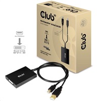 Club3D Adaptér aktivní Mini DisplayPort 1.2 na Dual Link DVI-D Active Adapter, 4k30Hz, 60cm