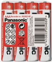 PANASONIC Zinkouhlíkové baterie Red Zinc R03RZ/4P AAA 1,5V (shrink 4ks)