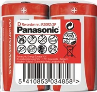 PANASONIC Zinkouhlíkové baterie Red Zinc R20RZ/2P D 1,5V (shrink 2ks)
