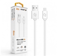 ALIGATOR Datový kabel 2A micro USB 2m, bílý