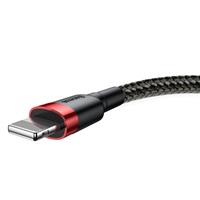 Baseus Cafule nabíjecí / datový kabel USB na Lightning 2,4A 0,5m, červená-černá
