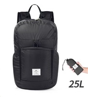 Naturehike ultralight sbalitelný batoh 22l 200g - černý