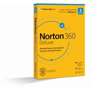 NORTON 360 DELUXE 25GB +VPN 1 uživatel pro 3 zařízení na 1 rok BOX