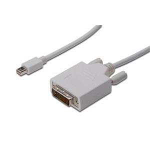 Digitus kabelový adptér DisplayPort, mini DP - DVI (24 + 1) M / M, 1,0 m, kompatibilní s DP 1.1a, CE, wh