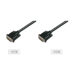 Digitus připojovací kabel DVI-D(18+1), Stíněný, SingleLink, Černý, 2m