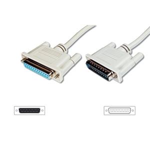 Digitus Prodlužovací kabel datového přenosu, sériový/paralelní, D-Sub25, samec/samice, 5,0 m, lisovaný,