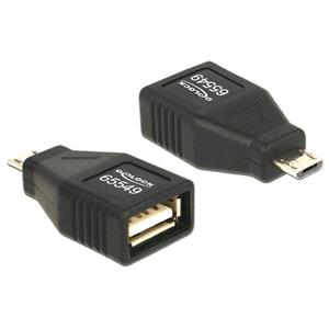 Delock Adapter USB micro-B samec &gt; USB 2.0-A samice OTG, celý v pouzdru