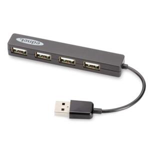 Ednet Notebook USB 2.0 Hub, 4 porty, Plug &amp; Play, přenosová rychlost až 480 Mb / s