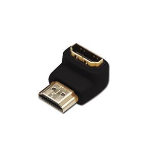 Digitus Adaptér HDMI, typ A, 90o úhlový M / F, Ultra HD 60p, bl, zlato