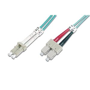 Digitus Fiber Optic Patch Cord, LC to SC Multimode 50/125 µ, Duplex Length 2m, Class OM3