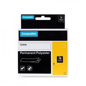 PRINTLINE kompatibilní páska s DYMO 18483, 12mm, 5.5m, černý tisk/bílý p., RHINO polyes.