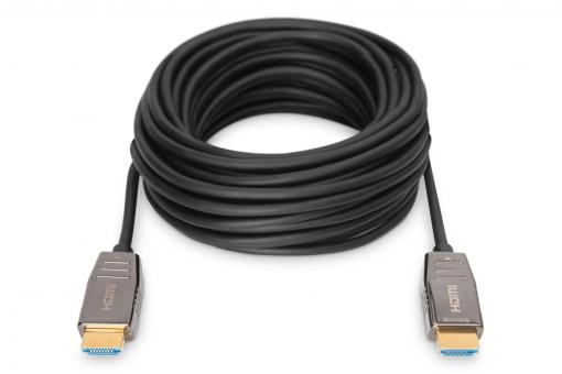 Digitus HDMI 2.1 AOC hybridní optický kabel, Type A M/M, 15m, UHD 8K@60Hz, CE, gold, bl