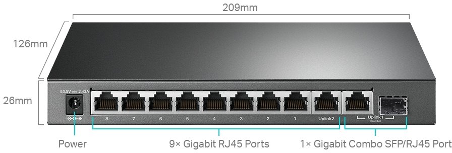 TP-Link TL-SG1210MPE 10xGb easy smart 8xPOE+ 123W switch,1xSFP