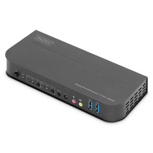 DIGITUS KVM přepínač, 2 porty, 4K60Hz, 2 x DP in, 1 x DP/HDMI out