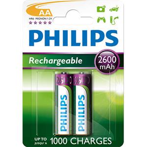 Philips dobíjecí baterie AA 2600mAh, NiMH - 2ks