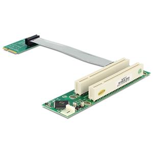 Delock Riser Card Mini PCI Express &gt; 2 x PCI 32 Bit 5 V s flexibilním kabelem 13 cm vkládání vlevo