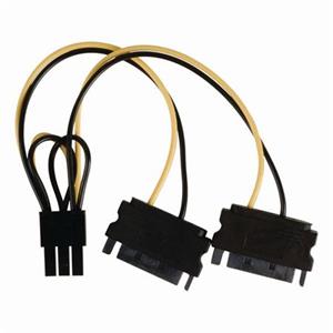Nedis CCGP74205VA015 - Interní napájecí kabel | 2x SATA 15-pin Zástrčka - PCI Express Zásuvka | 0,15 m | Různé