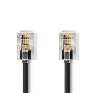 Nedis TCGP90100BK20 - Telekomunikační kabel | RJ10 Zástrčka – RJ10 Zástrčka | 2 m | Černá barva