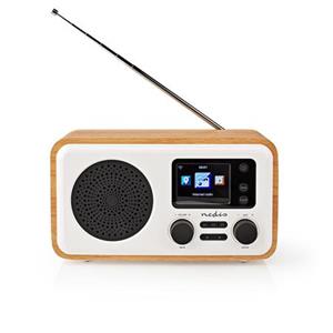 Nedis RDIN2000WT - Internetové Rádio - Stolní Provedení/Bluetooth/Wi-Fi/DAB+/ FM/Internet/2,4"/7W/Budík/Bílá/Dřevo