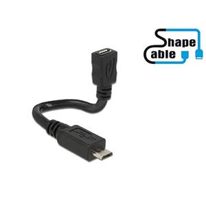 Delock Cable USB 2.0 Micro-B male &gt; USB 2.0 Micro-B female OTG ShapeCable 0.15 m
