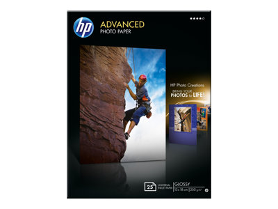 HP Advanced Glossy Photo Paper-25 sht/13 x 18 cm borderless,  250 g/m2, Q8696A