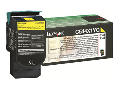 LEXMARK C544, X544 Yellow Extra High Yield Return Programme Toner Cartridge (4K)