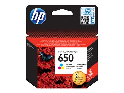 HP 650 tříbarevná inkoustová kazeta, CZ102AE