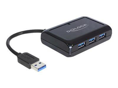 Delock USB 3.0 Hub 3 Port + 1 Port Gigabit LAN 10/100/1000 Mb/s