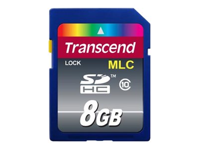 Transcend 8GB SDHC (Class 10) MLC průmyslová paměťová karta (bez adaptéru], 20MB/s R, 16MB/s W