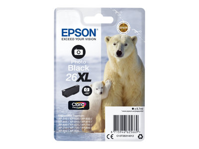 Epson Singlepack Photo Black 26XL Claria Prem Ink