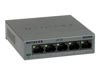 NETGEAR 5PT GE UNMANAGED SW METAL LP, GS305