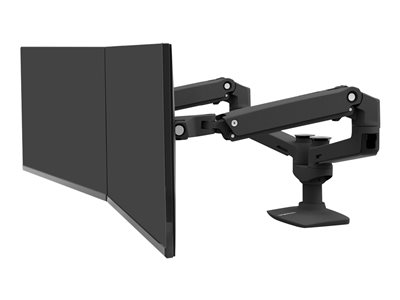 ERGOTRON LX Dual Side-by-Side Arm (matte black), stolní ramena pro 2 lcd. max. 27", flexibilní , černé