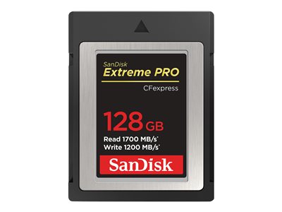 SanDisk Extreme Pro CFexpress Card 128GB, Type B, 1700MB/s Read, 1200MB/s Write