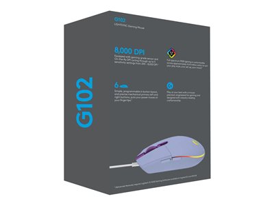 Logitech Gaming Mouse G102 2nd Gen LIGHTSYNC, USB, EER, Lilac