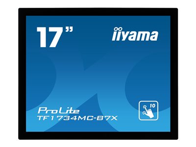 17" iiyama TF1734MC-B7X: TN, 1280x1024, capacitive, 10P, 350cd/m2, VGA, DP, HDMI, IP65, černý